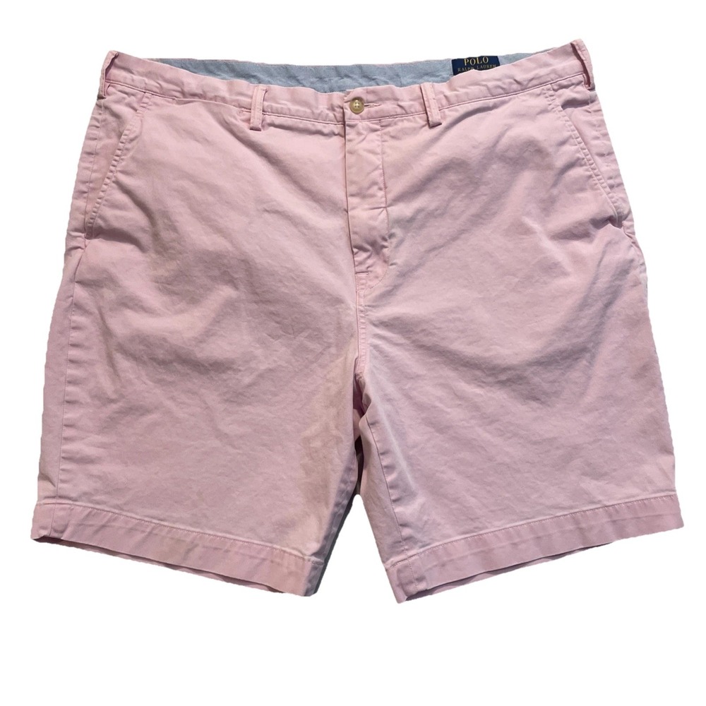 Polo Ralph Lauren PINK Stretch Classic Fit Cotton Shorts Mens 40 x 8 Pony EUC